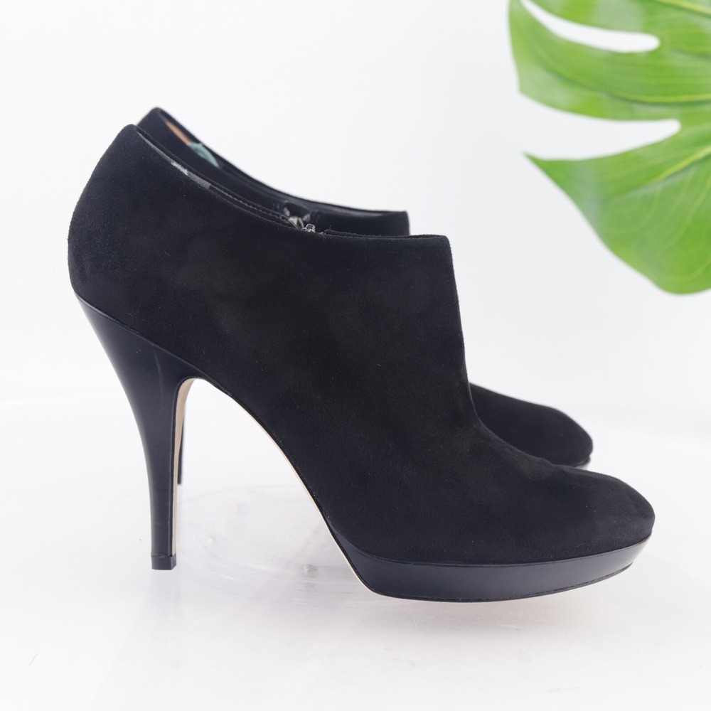 Via Spiga Womens Sheri Boots Size 9 M Black Suede Platform Heel Booties Elegant